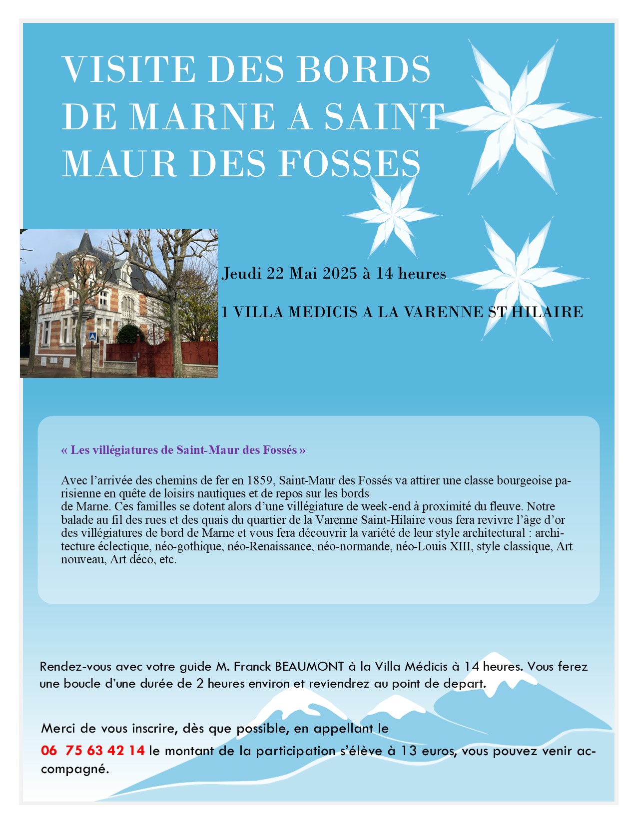 VISITE DES BORDS DE MARNE A SAINT MAUR DES FOSSES